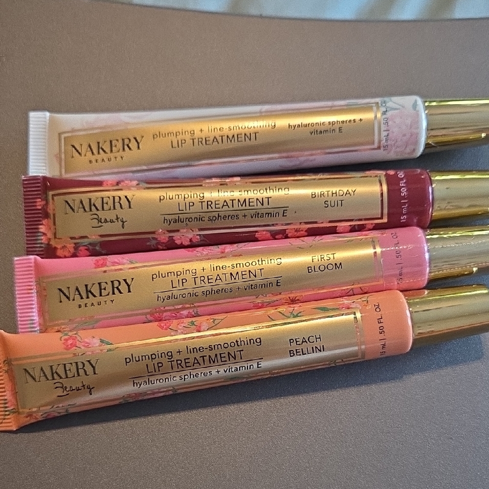 Nakery Lip Treatment Set - Birthday Suit, First Bloom, Peach Bellini